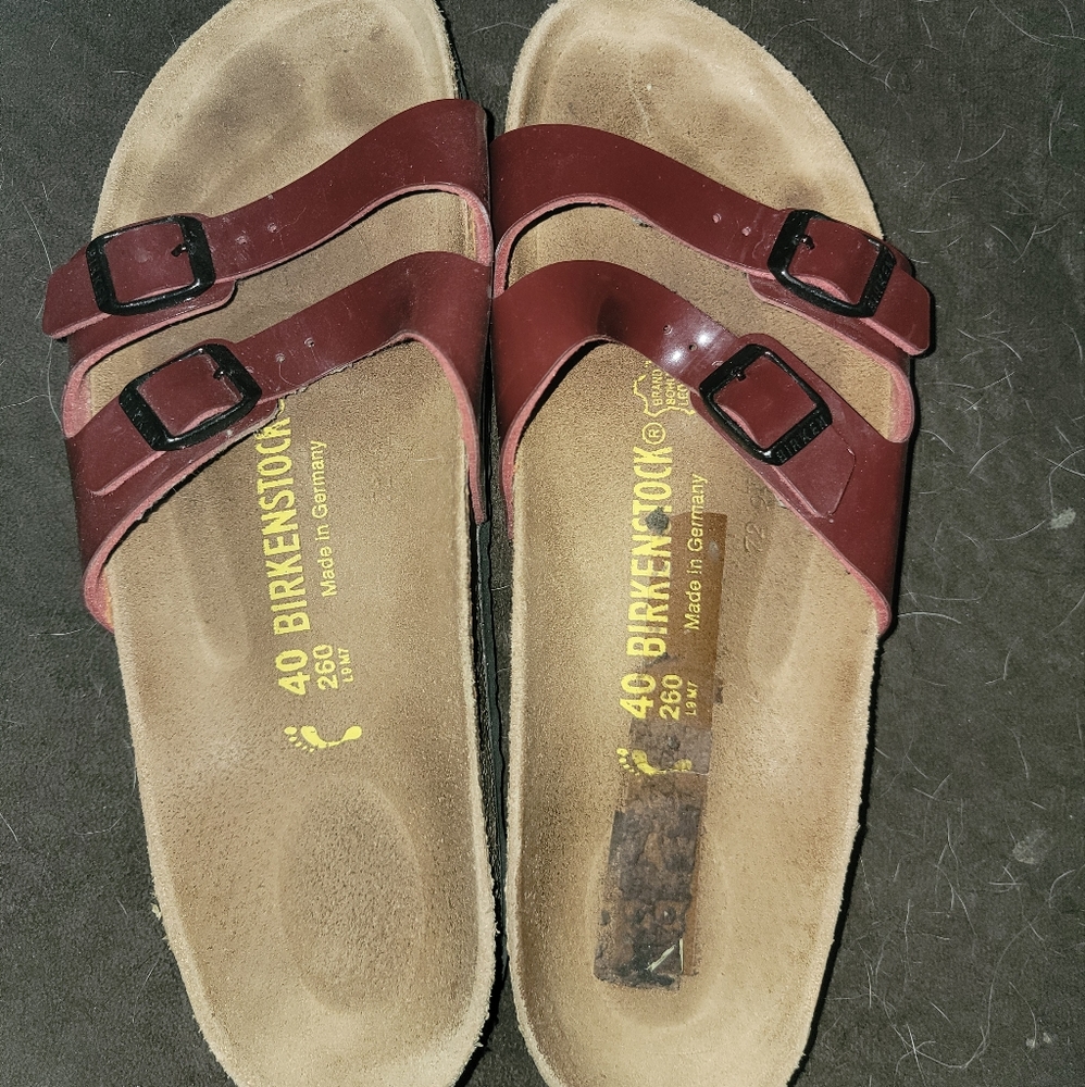 Red 2 strap birkenstock